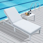 FINCATI Patio Outdoor Chaise Aluminum Furniture Lounge Chair Set with Table Cushion - N/A