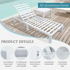 FINCATI Patio Outdoor Chaise Aluminum Furniture Lounge Chair Set with Table Cushion - N/A