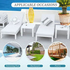 FINCATI Patio Outdoor Chaise Aluminum Furniture Lounge Chair Set with Table Cushion - N/A