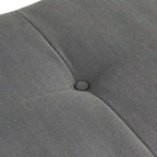 Upholstered Mid-Century Bench with Button Tufting – Taupe / Charcoal Grey / Brown Faux Leather, Walnut Legs