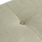 Upholstered Mid-Century Bench with Button Tufting – Taupe / Charcoal Grey / Brown Faux Leather, Walnut Legs