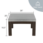 COSIEST Outdoor Solid Wood Square Coffee Table