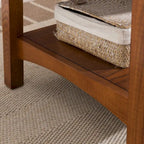 Solid Wood Mission Coffee Table with 2 Drawers – Russet Brown / Slate Brown, Craftsman Style