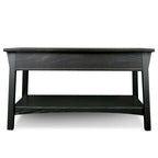 Solid Wood Mission Coffee Table with 2 Drawers – Russet Brown / Slate Brown, Craftsman Style