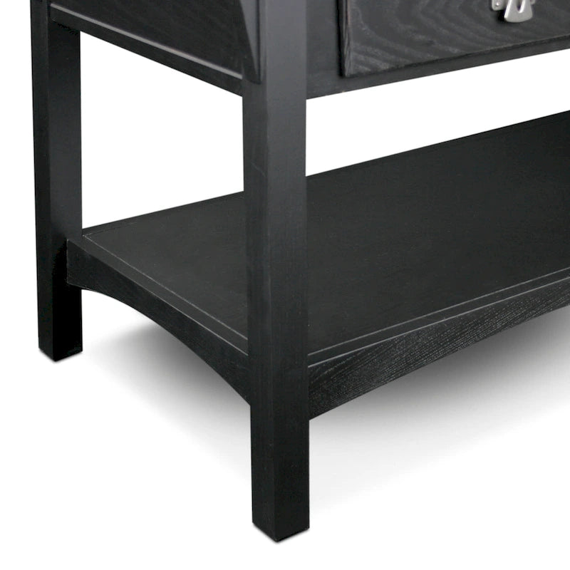 Solid Wood Mission Coffee Table with 2 Drawers – Russet Brown / Slate Brown, Craftsman Style