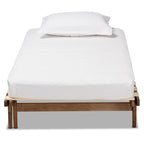 Expandable Twin to King Bed Frame, Modern Style – Walnut Brown, 1-2 Person