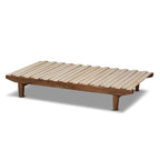Expandable Twin to King Bed Frame, Modern Style – Walnut Brown, 1-2 Person