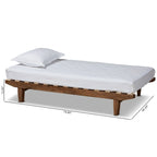 Expandable Twin to King Bed Frame, Modern Style – Walnut Brown, 1-2 Person