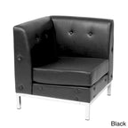 Faux Leather Corner Chair – White / Black / Smoke / Espresso, Chrome Base, Single Seat