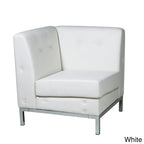 Faux Leather Corner Chair – White / Black / Smoke / Espresso, Chrome Base, Single Seat