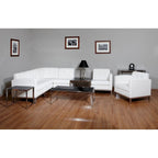 Faux Leather Corner Chair – White / Black / Smoke / Espresso, Chrome Base, Single Seat