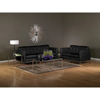 Faux Leather Corner Chair – White / Black / Smoke / Espresso, Chrome Base, Single Seat