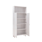 Double-Door Wood Armoire with 4 Shelves – Charcoal Grey / White Oak, Contemporary Style