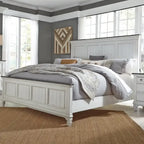Allyson Park Wirebrushed White Charcoal Queen Panel Bed