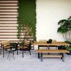 SEI Furniture Contemporary 3-Piece Natural Acacia Wood Dining Set with Dining Table and Benches