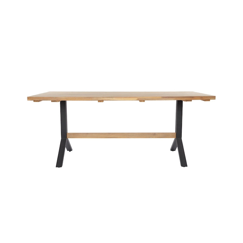 SEI Furniture Contemporary 3-Piece Natural Acacia Wood Dining Set with Dining Table and Benches