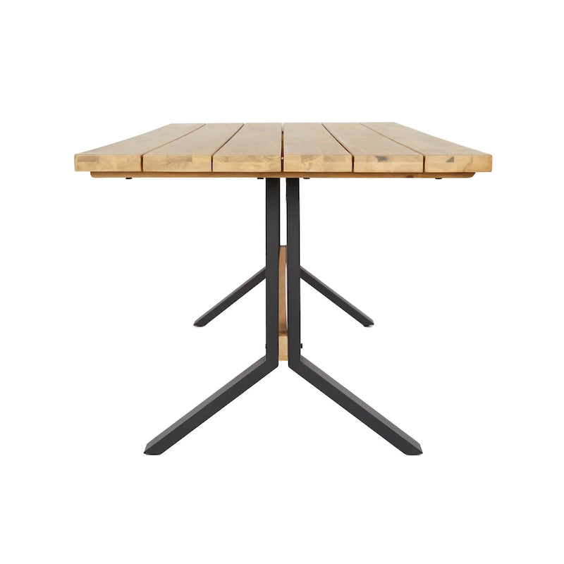 SEI Furniture Contemporary 3-Piece Natural Acacia Wood Dining Set with Dining Table and Benches