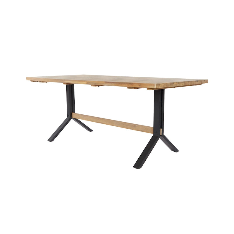 SEI Furniture Contemporary 3-Piece Natural Acacia Wood Dining Set with Dining Table and Benches