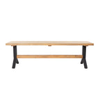 SEI Furniture Contemporary 3-Piece Natural Acacia Wood Dining Set with Dining Table and Benches
