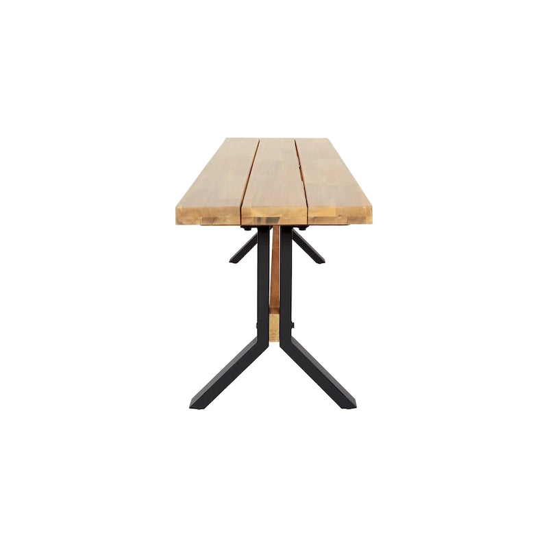 SEI Furniture Contemporary 3-Piece Natural Acacia Wood Dining Set with Dining Table and Benches