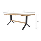 SEI Furniture Contemporary 3-Piece Natural Acacia Wood Dining Set with Dining Table and Benches
