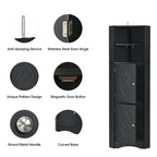 Tall Corner Storage Cabinet with 2 Doors & Adjustable Shelves – Black / Gray / White, Triangle Style