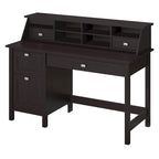 54" Computer Desk with Drawers & Desktop Organizer – Espresso Oak / Gray / Black / White, Single User