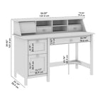 54" Computer Desk with Drawers & Desktop Organizer – Espresso Oak / Gray / Black / White, Single User
