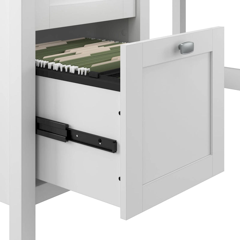 54" Computer Desk with Drawers & Desktop Organizer – Espresso Oak / Gray / Black / White, Single User