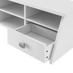 54" Computer Desk with Drawers & Desktop Organizer – Espresso Oak / Gray / Black / White, Single User