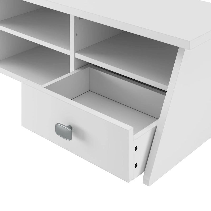 54" Computer Desk with Drawers & Desktop Organizer – Espresso Oak / Gray / Black / White, Single User