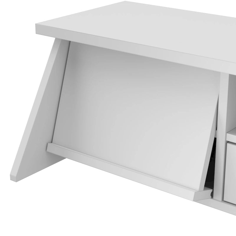 54" Computer Desk with Drawers & Desktop Organizer – Espresso Oak / Gray / Black / White, Single User