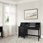 54" Computer Desk with Drawers & Desktop Organizer – Espresso Oak / Gray / Black / White, Single User