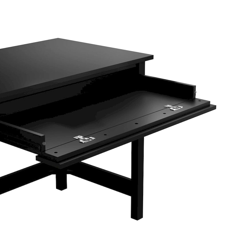 54" Computer Desk with Drawers & Desktop Organizer – Espresso Oak / Gray / Black / White, Single User