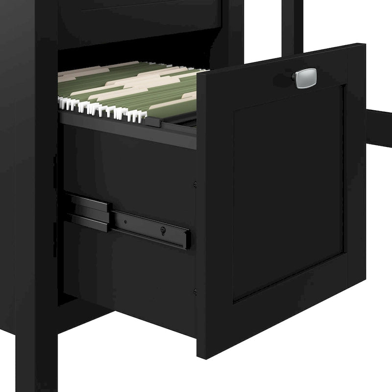 54" Computer Desk with Drawers & Desktop Organizer – Espresso Oak / Gray / Black / White, Single User