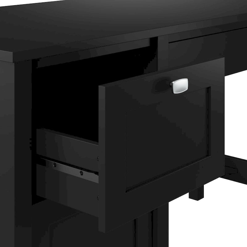 54" Computer Desk with Drawers & Desktop Organizer – Espresso Oak / Gray / Black / White, Single User