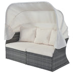 U_STYLE Outdoor Patio Furniture Set Daybed Sunbed with Retractable Canopy