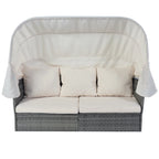 U_STYLE Outdoor Patio Furniture Set Daybed Sunbed with Retractable Canopy