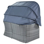 U_STYLE Outdoor Patio Furniture Set Daybed Sunbed with Retractable Canopy