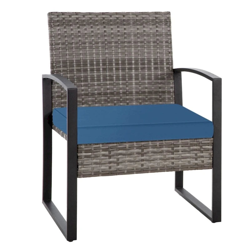 3-Piece Wicker Bistro Set, Outdoor Patio chairs & Coffee Table - set of 3