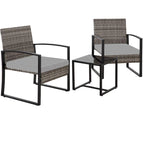3-Piece Wicker Bistro Set, Outdoor Patio chairs & Coffee Table - set of 3