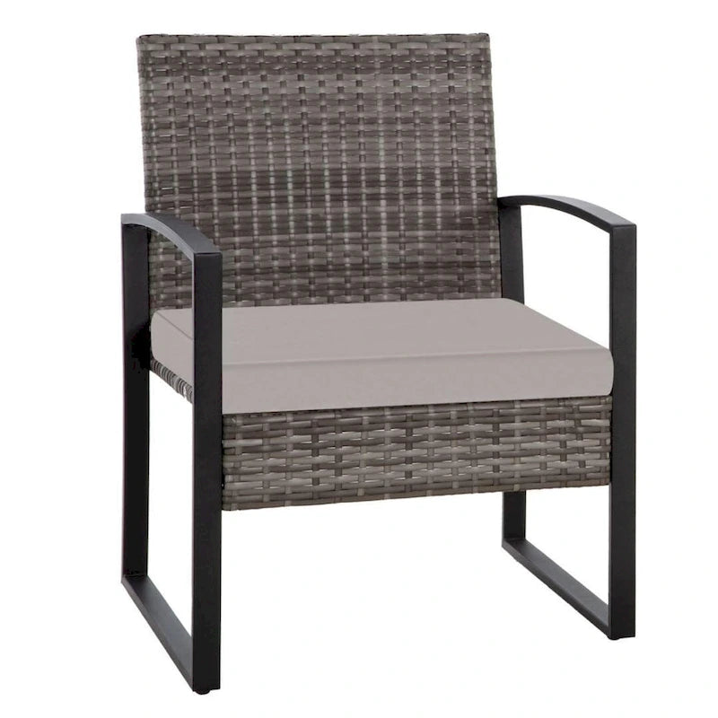 3-Piece Wicker Bistro Set, Outdoor Patio chairs & Coffee Table - set of 3