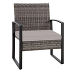 3-Piece Wicker Bistro Set, Outdoor Patio chairs & Coffee Table - set of 3