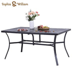 7 Pieces PE Rattan Patio Dining Sets, Modern Wicker Conversation Armhairs with Cushions and 2.6 Umbrella Hole