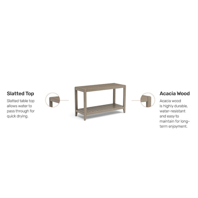 Homestyles Sustain Gray Wood Outdoor Sofa Table - 46 x 18 x 28