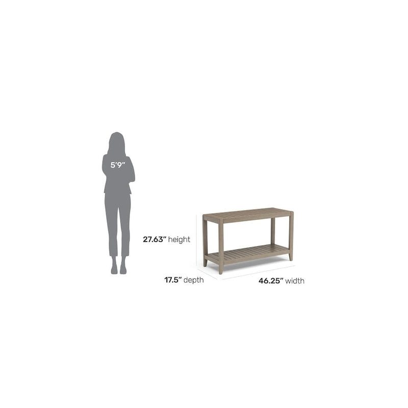 Homestyles Sustain Gray Wood Outdoor Sofa Table - 46 x 18 x 28