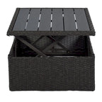 Outdoor Patio Rectangle Daybed with Retractable Canopy, Wicker Sectional Seating with Washable Cushions, Backyard, Porch
