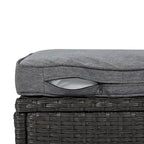 Outdoor Patio Rectangle Daybed with Retractable Canopy, Wicker Sectional Seating with Washable Cushions, Backyard, Porch