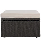 Outdoor Patio Rectangle Daybed with Retractable Canopy, Wicker Sectional Seating with Washable Cushions, Backyard, Porch