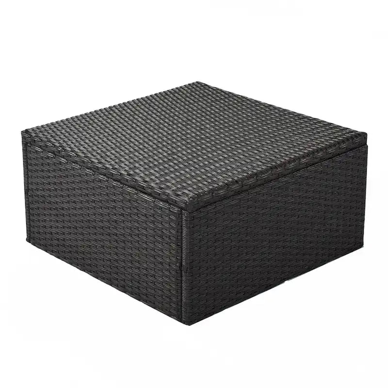 Outdoor Patio Rectangle Daybed with Retractable Canopy, Wicker Sectional Seating with Washable Cushions, Backyard, Porch